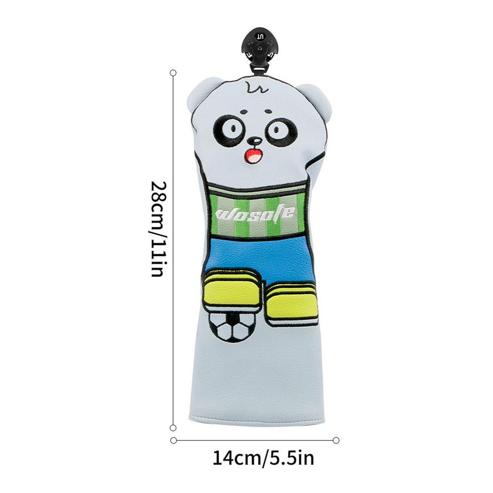 Cute Golf Headcover Golf Club Head Cover For Driver Fairway Hybrid Putter PU Leather Protector Wood Covers Golf Accessories