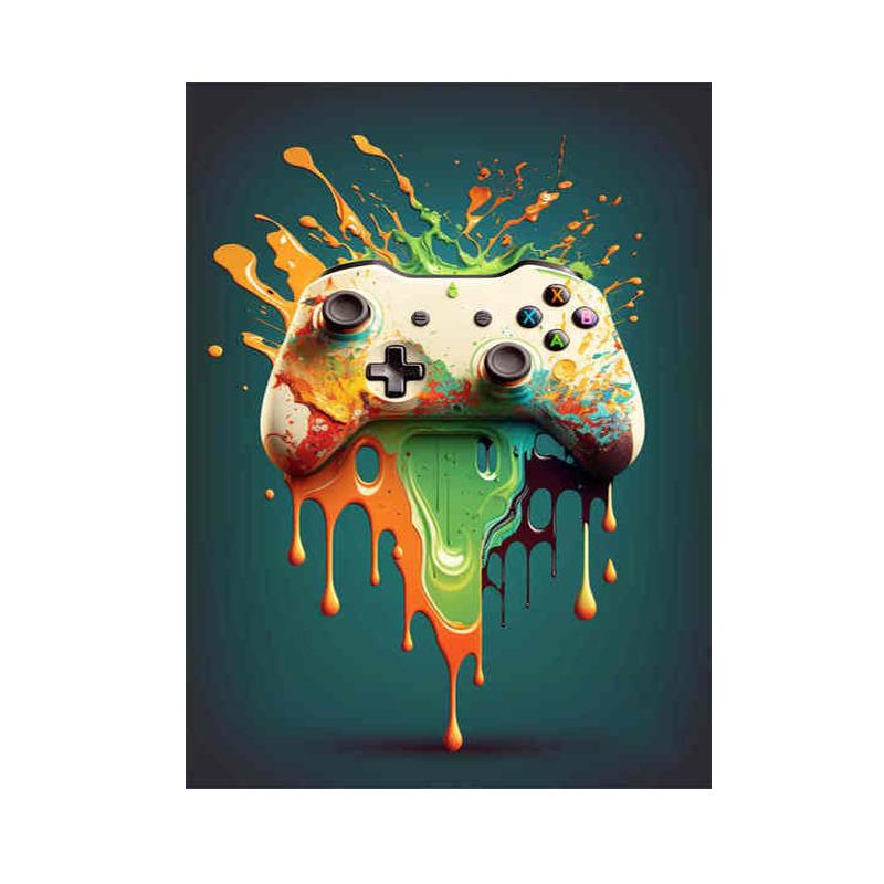 Геймерский контроллер, крутой игровой постер и принты, Spel Kawaii, наушники, красочная картина, настенная живопись, холст, картина, декор для комнаты, подарки