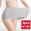 3 шт./компл. женские хлопковые трусики с высокой талией, мягкие дышащие удобные трусы большого размера M-3XL