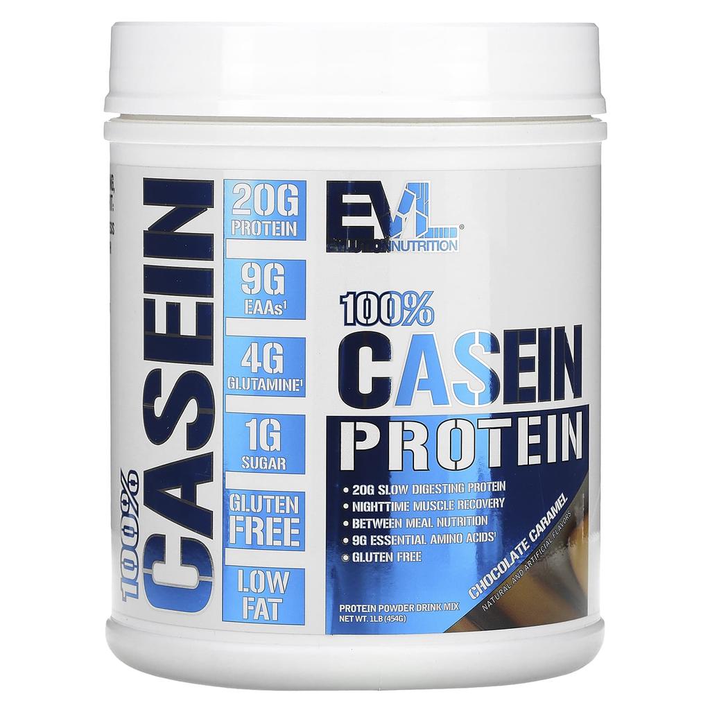 EVLution Nutrition 100% Casein Protein, Chocolate Caramel, 1 Lb (454 G)