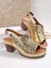 Fashion New fashionable thick-soled fish-mouth sewn European and American women's slippers with crocodile pattern