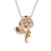 Beauty and the Beast Princess Rose Pendant Necklace 10K Pink Gold Diamond Yellow Sapphire Flower DPCDS20231 [Disney]
