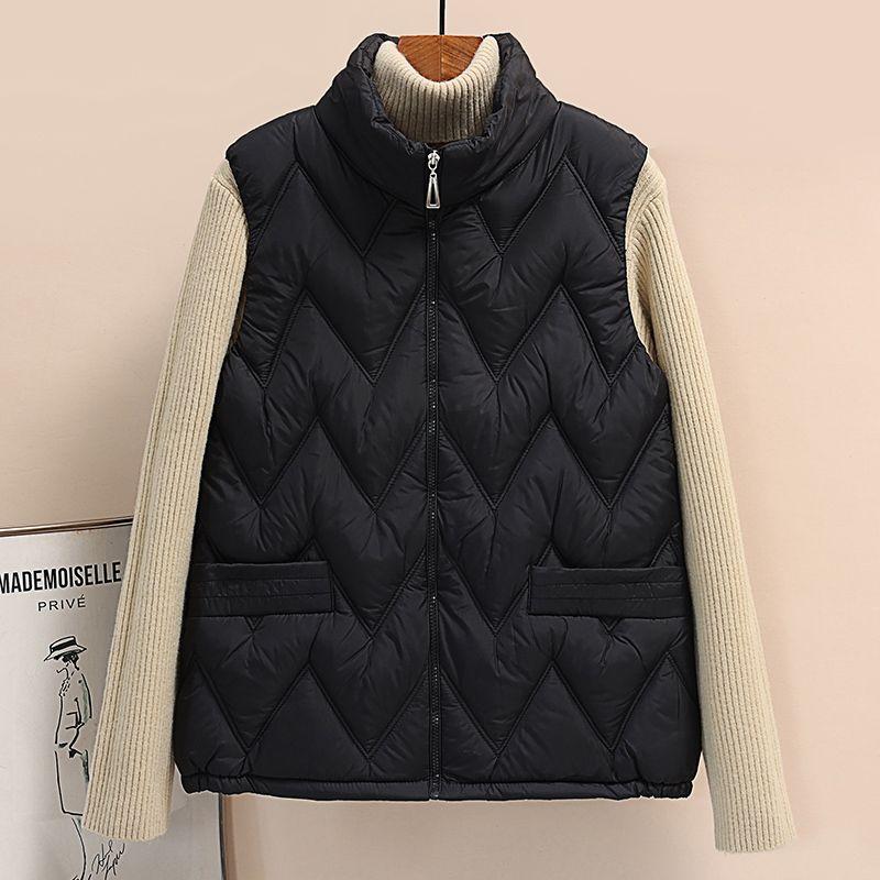 Новая куртка из пуха и хлопка для женщин, легкая, короткая, свободная, корейская версия, универсальная, жилетная, женская куртка