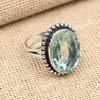 Aqua Apatite Gemstone Handmade Jewelry 925 Solid Sterling Silver Ring For Women