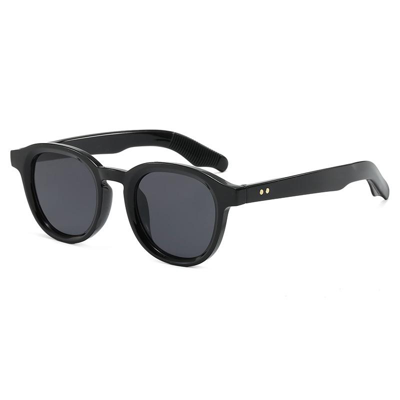 European and American personalized round frame rice nails men's and women's sunglasses UV-proof retro small frame fashion street sunshade sunglasses