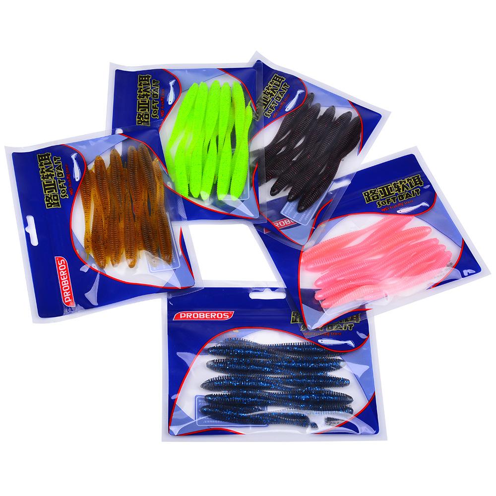 10PC Fishing Soft Bait, Needle Tail Thread Road Bait, Inverted Fishing Bait, Floating Water Soft Insect Biomimetic False Bait