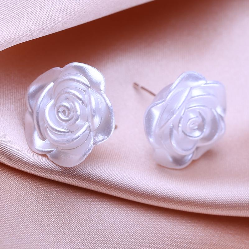 KNIKOO Красные серьги-гвоздики для женщин, модные серьги, ювелирные изделия для свадьбы, вечеринки, серьги с цветами, подарки