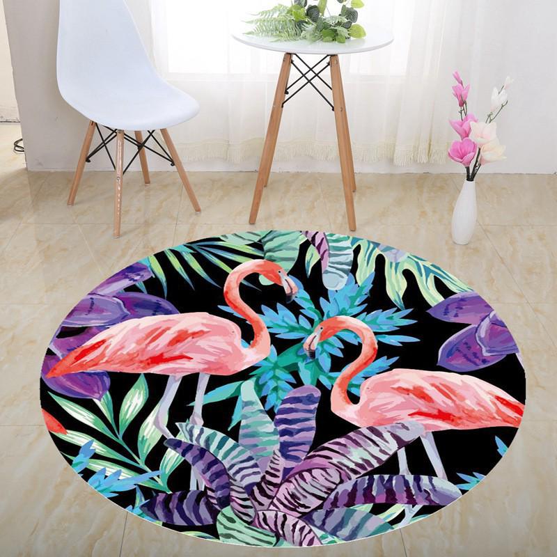 3D Illusion Halloween Black & White Round Carpet for Bedroom & Living Room