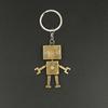Винтажный брелок из бронзового металла, двусторонний робот, брелок для сумки, парный кулон для выпускного подарка