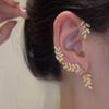 Посеребренные металлические серьги-клипсы в виде листа и бабочки для женщин, клипсы для ушей, сверкающие цирконы, ушной кафф, модные украшения