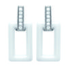 [L5019] - Silver Earrings 'Sissi' Silver White (ceramic) Rhodium-plated - 18x8 Mm