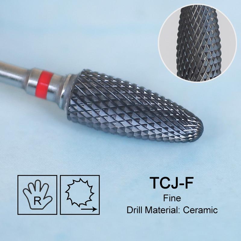 Ceramic Milling Cutter Flame Carbide Nail Drill Bits Pink Gel Remover Electric Machine Drills Polishing Peeling Nails Art Tools