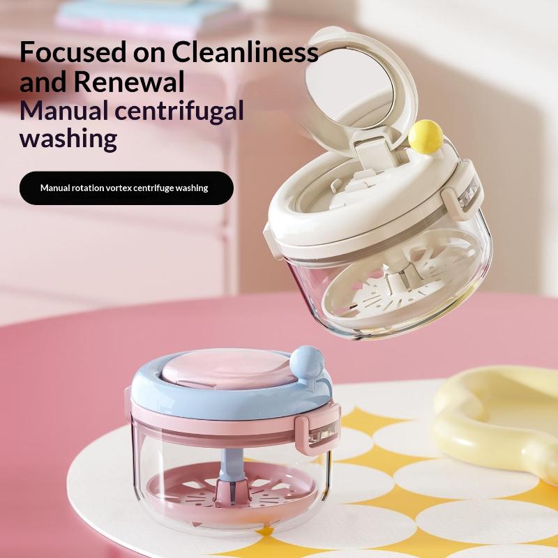 Portable Home Braces Cleaner Box Teeth Retainer Storage Box With Mirror Manual Rotary Dental Aligner Case For Travel Home Use