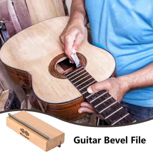 Guitar Fret Edge File | Fret Leveling File Base 35/90 Degree Fret End Chamfer File - 2-in-1 Wood Cutting Edge Tool for Fret End Dressing - Luthier's T