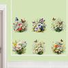 2 листа/комплект Цветы Бабочки Наклейка на стену Самоклеящаяся Водонепроницаемая ПВХ Съемная Гостиная