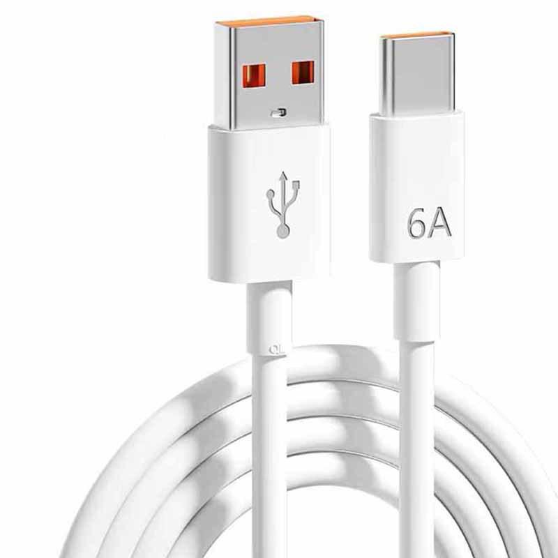 Кабель Type-C 6A с пружинным механизмом и поддержкой быстрой зарядки для Apple и Huawei