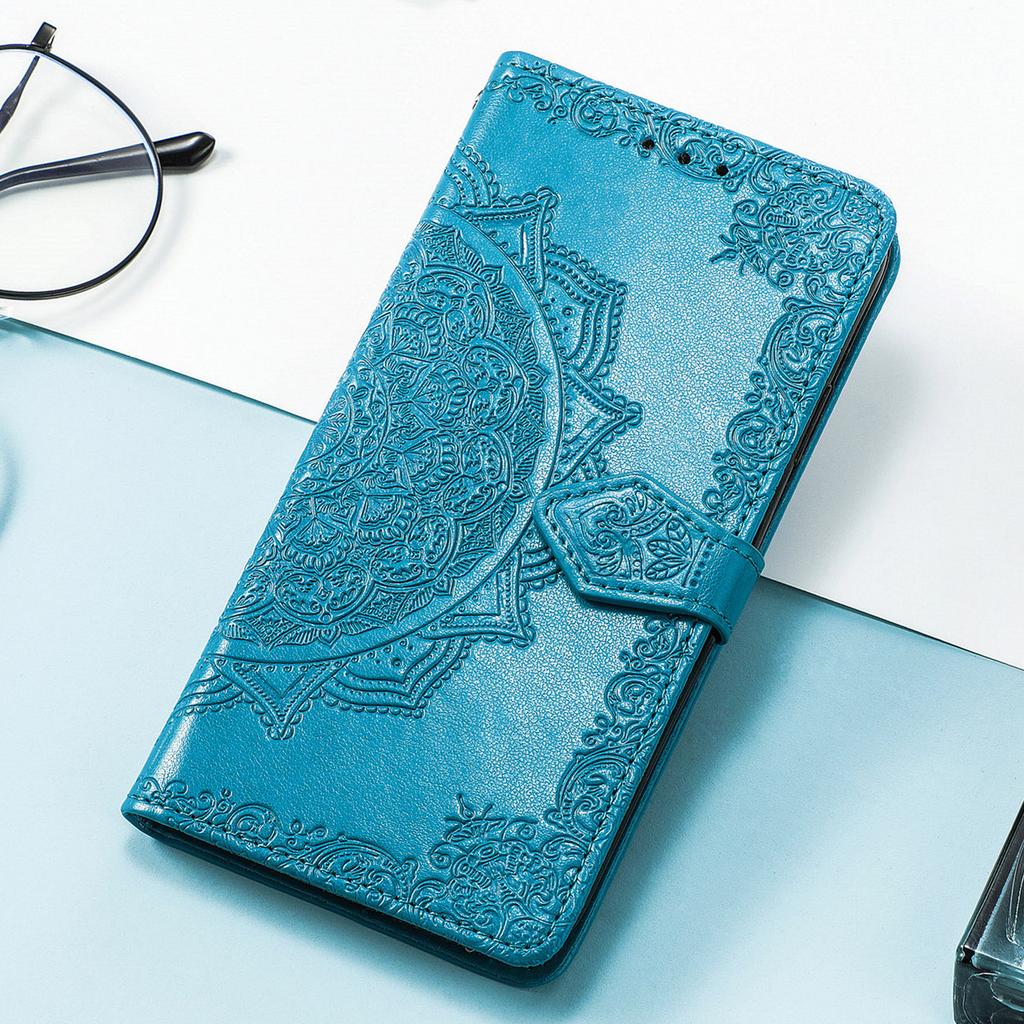 Mandala Embossed Leather Wallet Flip Case for Samsung Galaxy Note 20 Ultra Xcover 7 M53 M33 M15 M36 5G Card Slots Cover