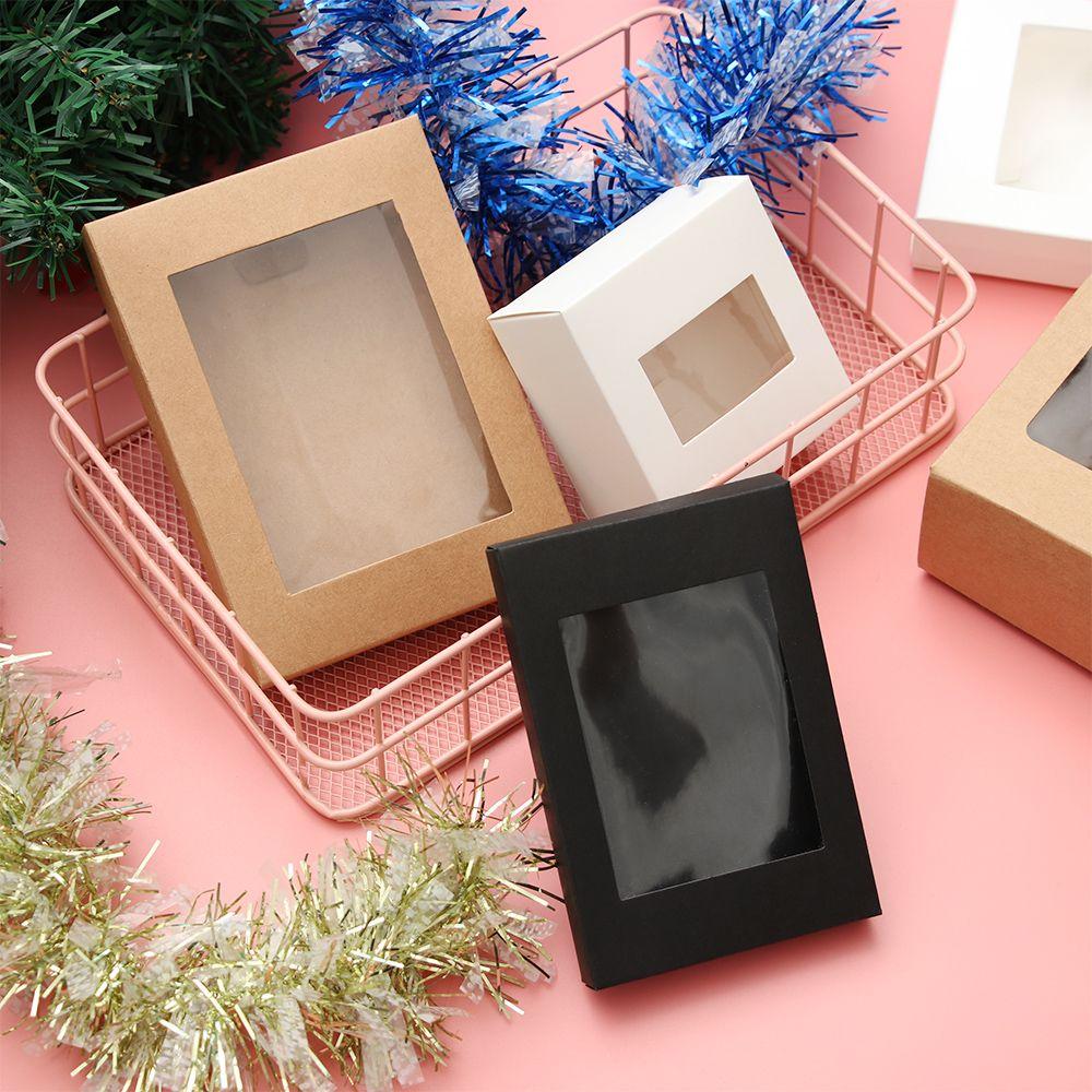 Праздничные принадлежности Подарочный футляр Упаковка для торта Бумажная подарочная коробка Прозрачное ПВХ-окно Мешок для упаковки конфет