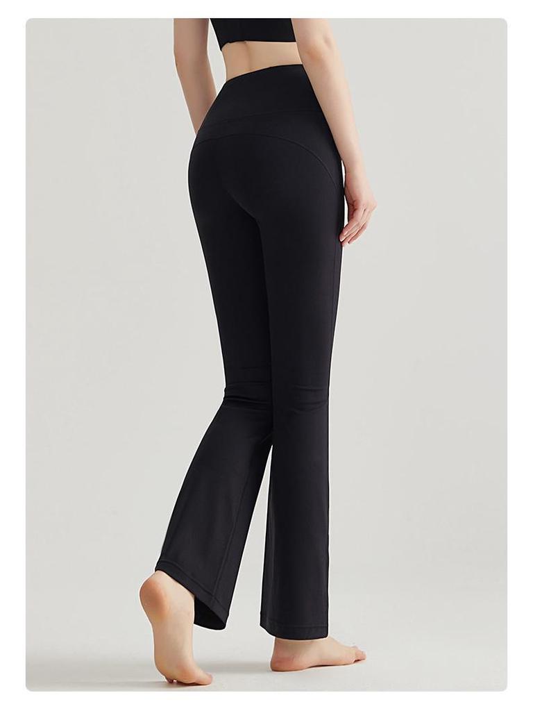 LAHN Women's High-Waisted Micro-Flare Yoga Pants - Hip-Lifting, No Visible Line, Petite Wide-Leg Design, Thin and Stylish.