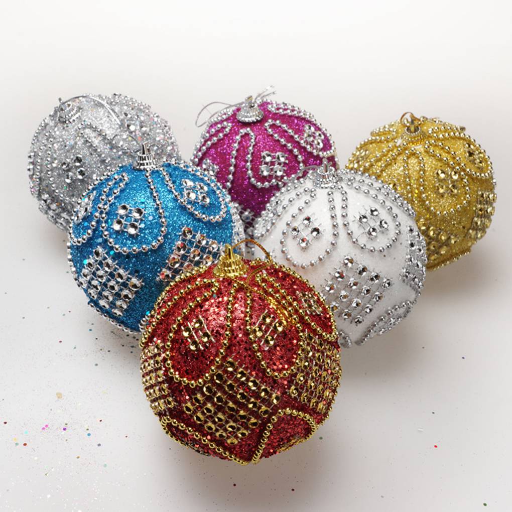 1 шт. Рождественские елочные шары из хрустальной пены, блестящие бусины, цепочка, украшение на Рождество своими руками -