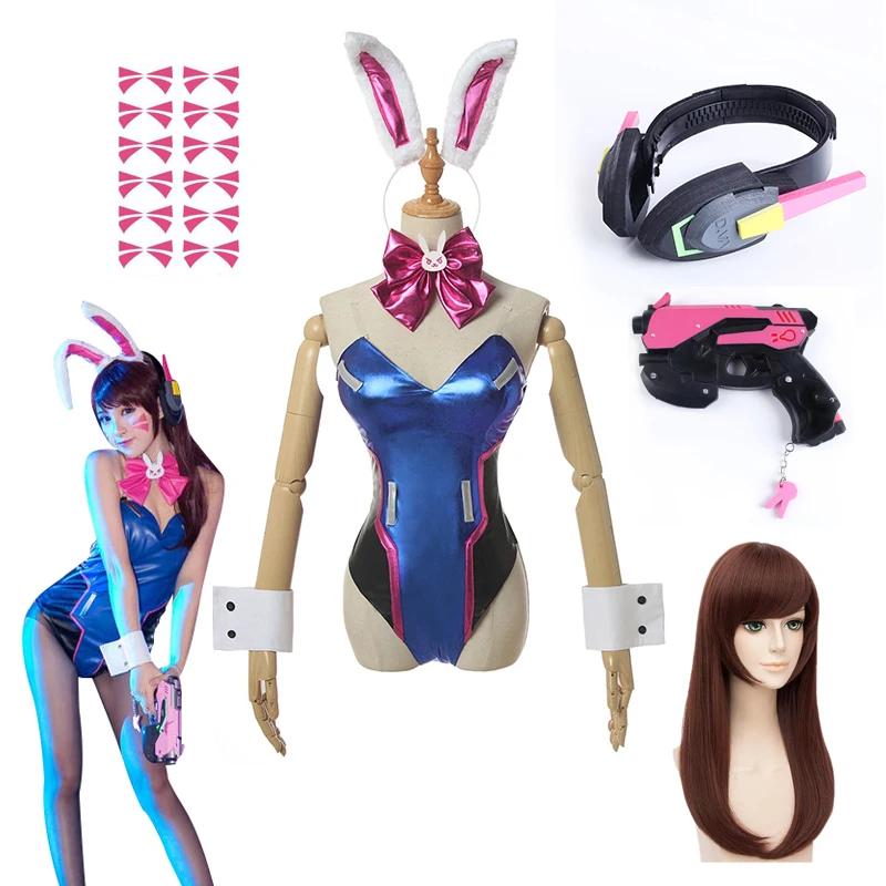 Женский комбинезон из аниме, колготки Dva, костюм для косплея, игра, парик зентай, реквизит для косплея, костюм для наушников, D. Va Cos, костюмы на Хэллоуин