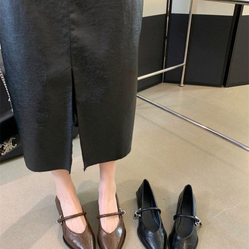 Fashion New Style Women's Spring Autumn Pointed Toe Women Pumps Fashion Shallow Low Heel Shoes Ladies Street Style Mary Jane Shoes