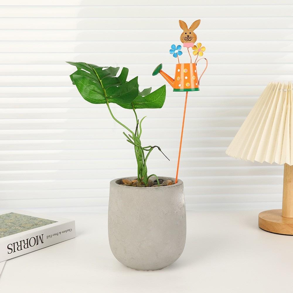 Dopamine Color Flower Pot Plugin Cartoon Potted Decoration New Ground Plug Accessories Garden