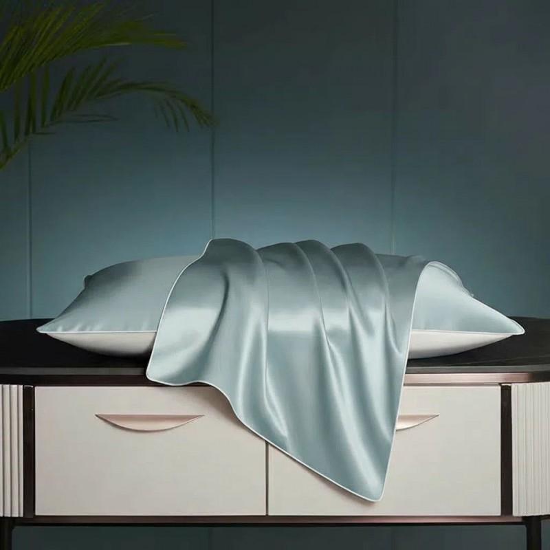Silk Pillowcase 100% Mulberry Anti-Bacterial Anti-Dust Mite Hair Care Luxury Home Bedding Single Pair