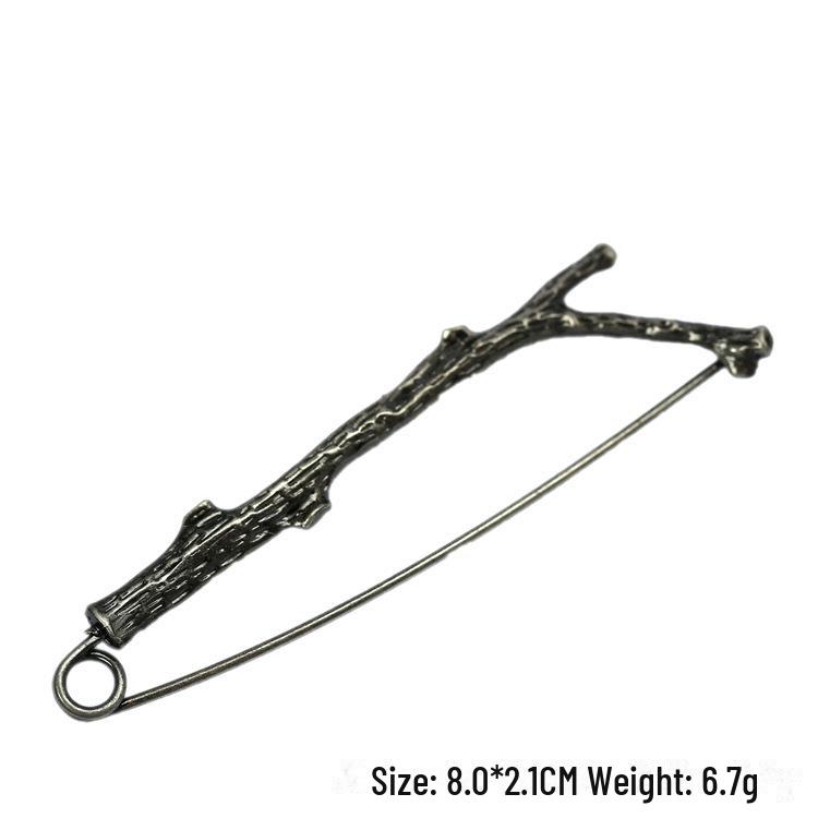 «Брошь-булавка в виде птицы из ретро-сплава с бамбуковой ветвью для женских кардиганов»