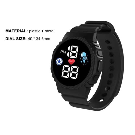 Светящиеся электронные наручные часы изысканные квадратные высокоточные светодиодные детские футбольные цифровые