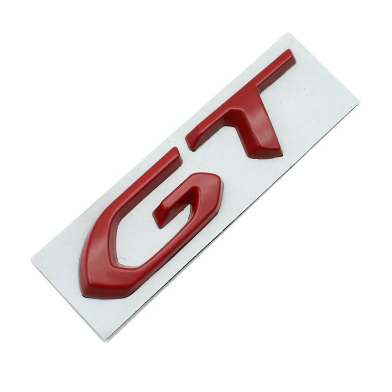 Car 3D Metal GT Logo Body Trunk Emblem Badge Decals Sticker For KIA K3 K5 Sportage Peugeot 206 207 208 301 508 2008 3008