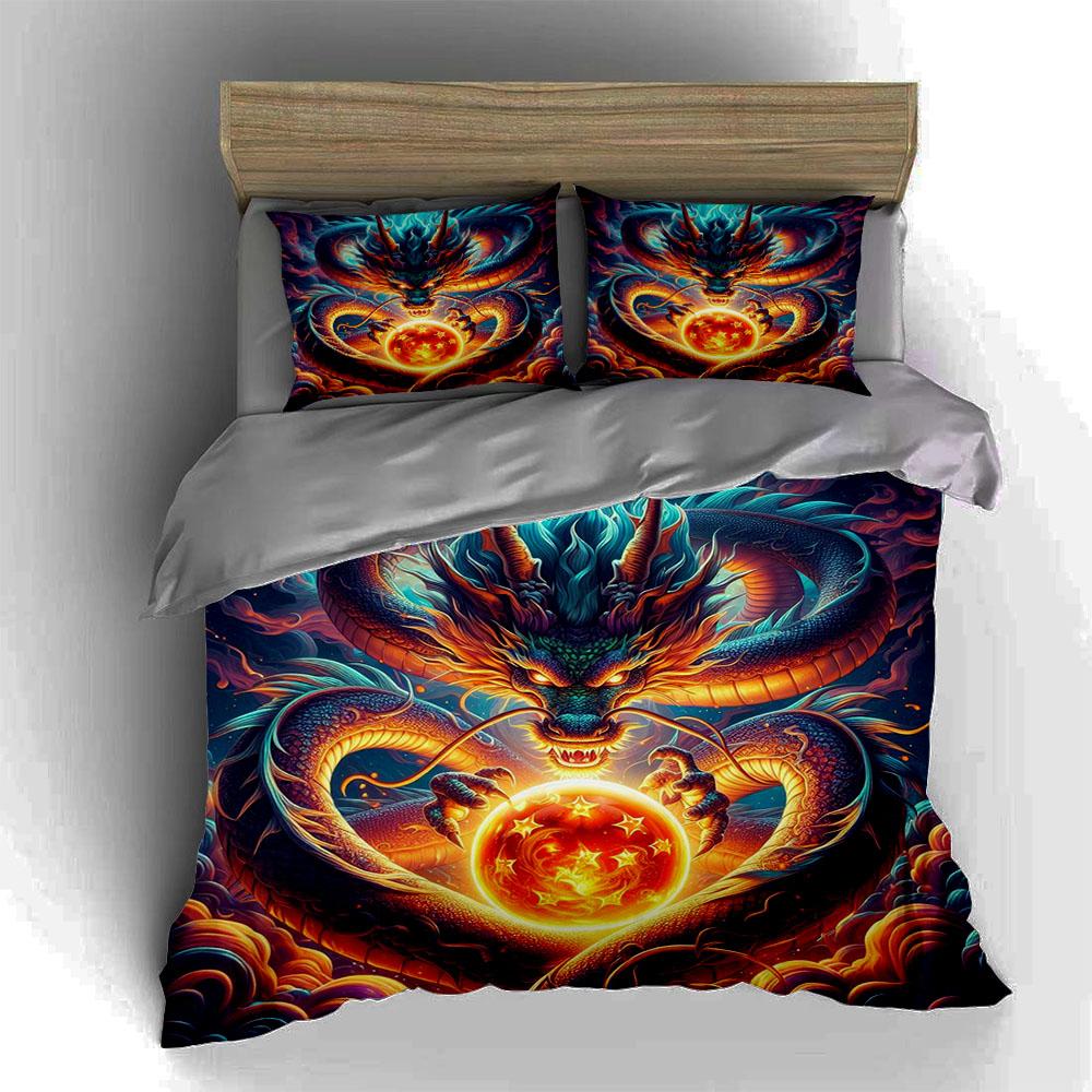 Fiery dragon motif. Bedding Duvet cover sets Duvet covers Pillowcases gifts (1 * Duvet Cover 2 * Pillowcases, without duvet insert)
