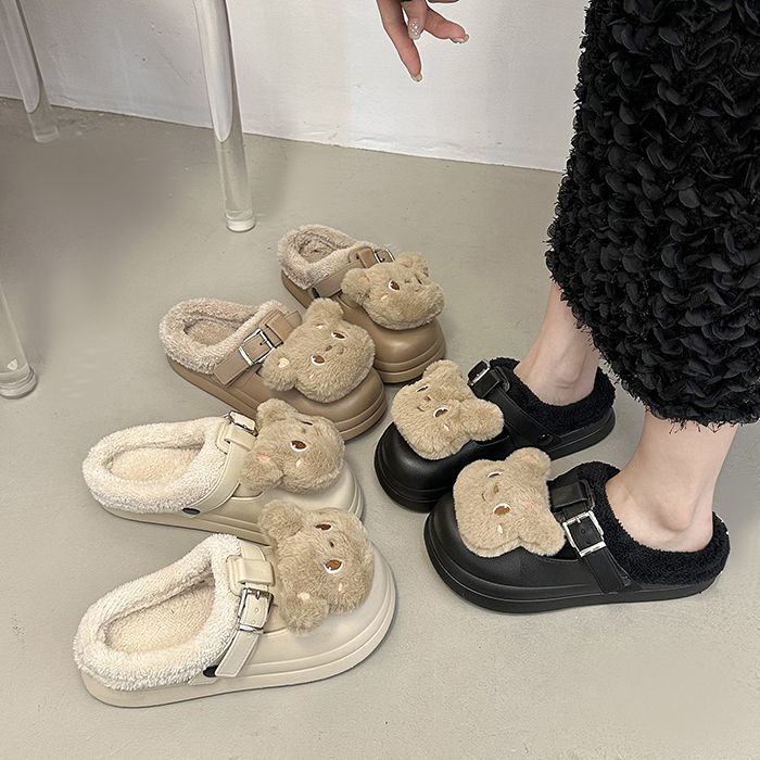 Cartoon cute comfortable versatile bag head slippers autumn and winter new fashion velvet warm bag head mop