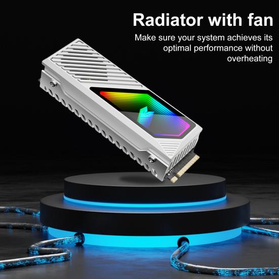 Охладитель радиатора SSD с вентилятором Простой в использовании Универсальная совместимость 5V 3-контактный ARGB Охладитель SSD M.2 Радиатор для жесткого диска