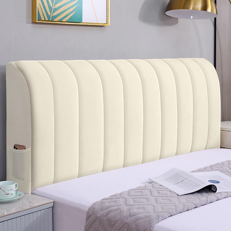 Универсальный эластичный чехол для изголовья кровати из утолщенного хлопка - мягкий, универсальный пылезащитный чехол