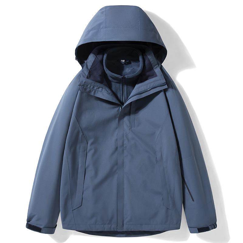 Men's Autumn and Winter Outdoor Leisure Youth Warm Two-piece Set Three-in-one Jacket