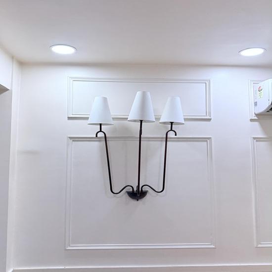 Modern Brass 3-Light Wall Sconce Blackened Brass Minimalist Light Home, Office Decorative Item