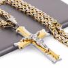 Classic Cross Pendant Titanium Steel Stainless Steel Pendant Necklace with Handmade Chain for Men and Women