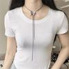 Sweet Cool Hottie Style Adjustable Drawstring Butterfly Long Necklace Waist Chain Niche Collar Chain