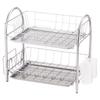 Wahei Freiz Iron Dish Drainer Plonge 2 Tier Powder Coating Cutlery Pocket Cutting Board Holder PM-9017