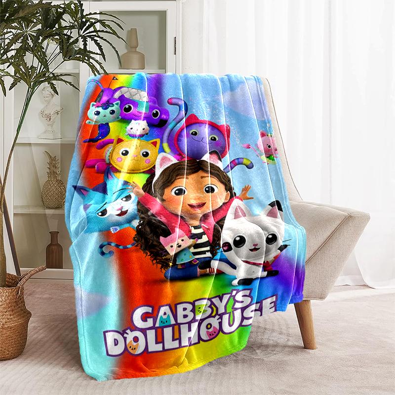 1pc Blanket Gabby's Dollhouse2 Print Design, Lightweight Blanket for Sofa, Bed- Soft &Warm, Gift for All Seasons like Christmas, Halloween