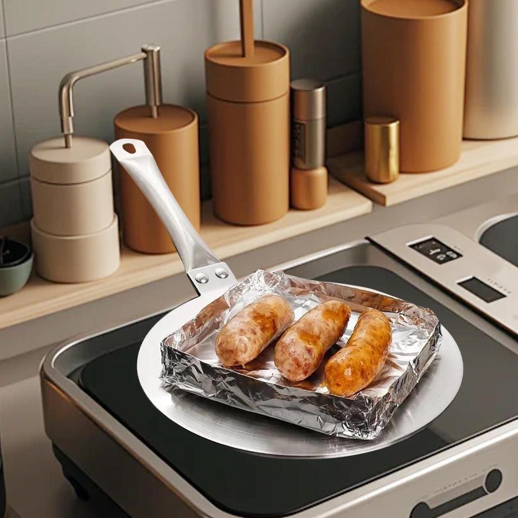 Теплораспределительная пластина с индукционным диском и длинной ручкой, многоцелевая для керамической готовки