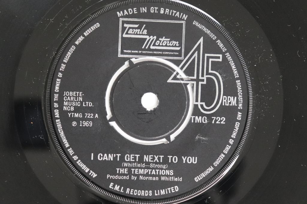 7inch Record TEMPTATIONS - I Can't Get Next To You TMG722 Tamla Motown 1969 UK Soul/Funk Used