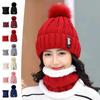 Brand Winter Knitted Scarf Hat Set Thick Warm Skullies Beanies Hats for Women Solid Outdoor Snow Riding Ski Bonnet Caps Girl