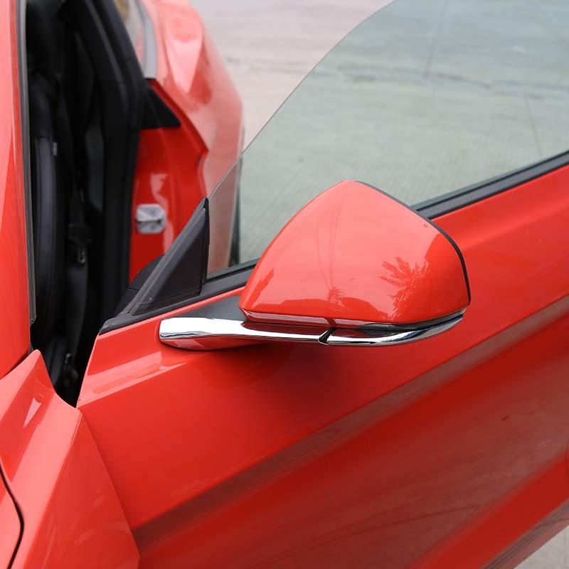 ABS Reversing Mirror Base Decoration Cover Sticker Trim For Ford Mustang 2015 Up Car Exterior Accessories
