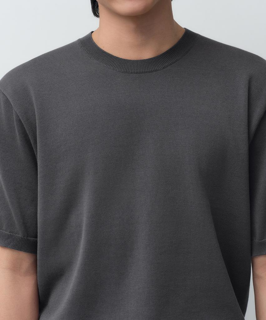 MUSINSA STANDARD Washable Supima Cotton Crew Neck Short Sleeve Knit [Gray]
