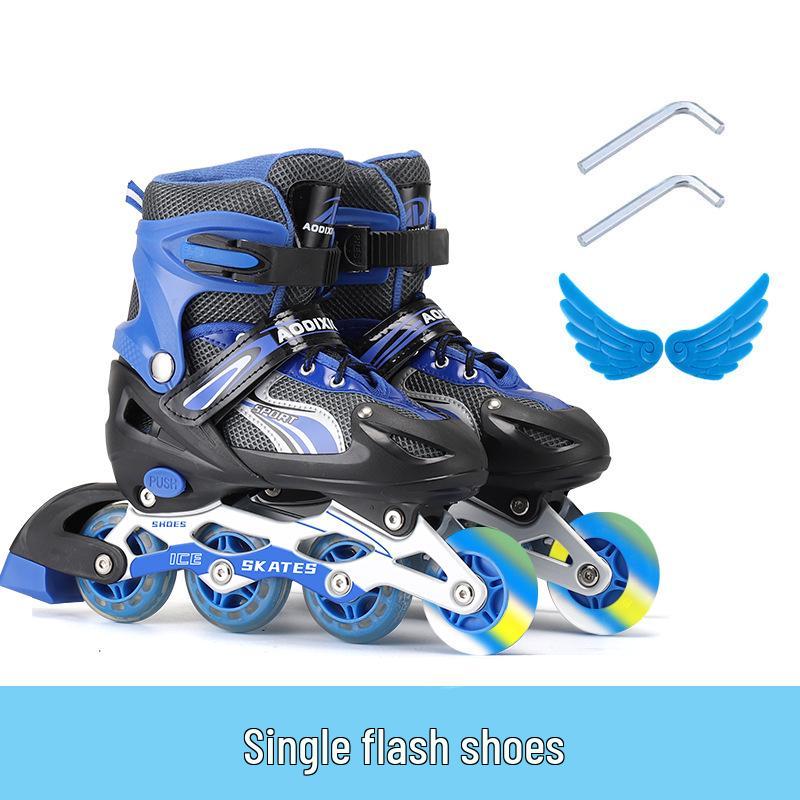 Регулируемый набор роликовых коньков с мигающими колесами для детей-начинающих