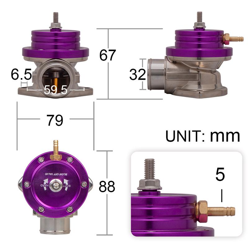 Universal New Type-S Turbo Blow off Valve Adjustable 25psi BOV Blow dump/Blow off adaptor