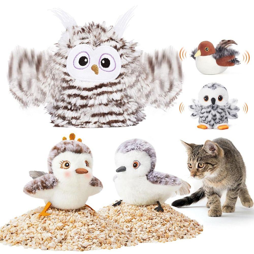 Подвесная интерактивная летающая птица, игрушка для кошек, USB-симуляция питомца, игрушка-сова