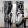 Ночной волк под луной Дизайн животных светофильтрующие шторы оконные шторы для гостиной спальни 2 шт Декор cortinas